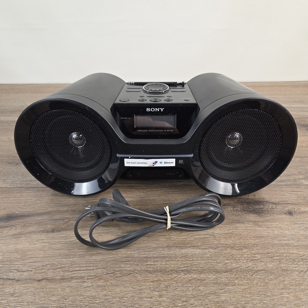 Sony ZS-BTY50 AM / FM Bluetooth Boombox Radio Black ZS-BTY50 Tested Works Great